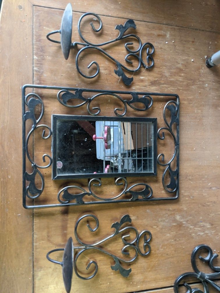 Mirror And Sconces