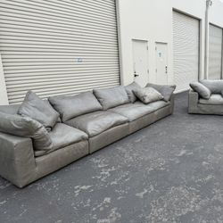 Restoration Hardware Leather Cloud Couch
