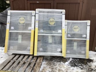 New House Windows , Pella Lifestyle , double hung and casements, wood/clad , various sizes , white