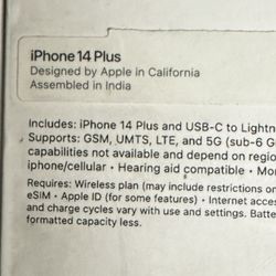 Purple Apple iPhone 14 Plus 128gb Verizon 