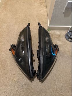 370z Headlights Black Housing with Modded Lens, Freshly Restored
