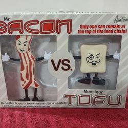 Accoutrements Mr. Bacon Vs. Monsieur Tofu Bendable Action Figure Set New in Box