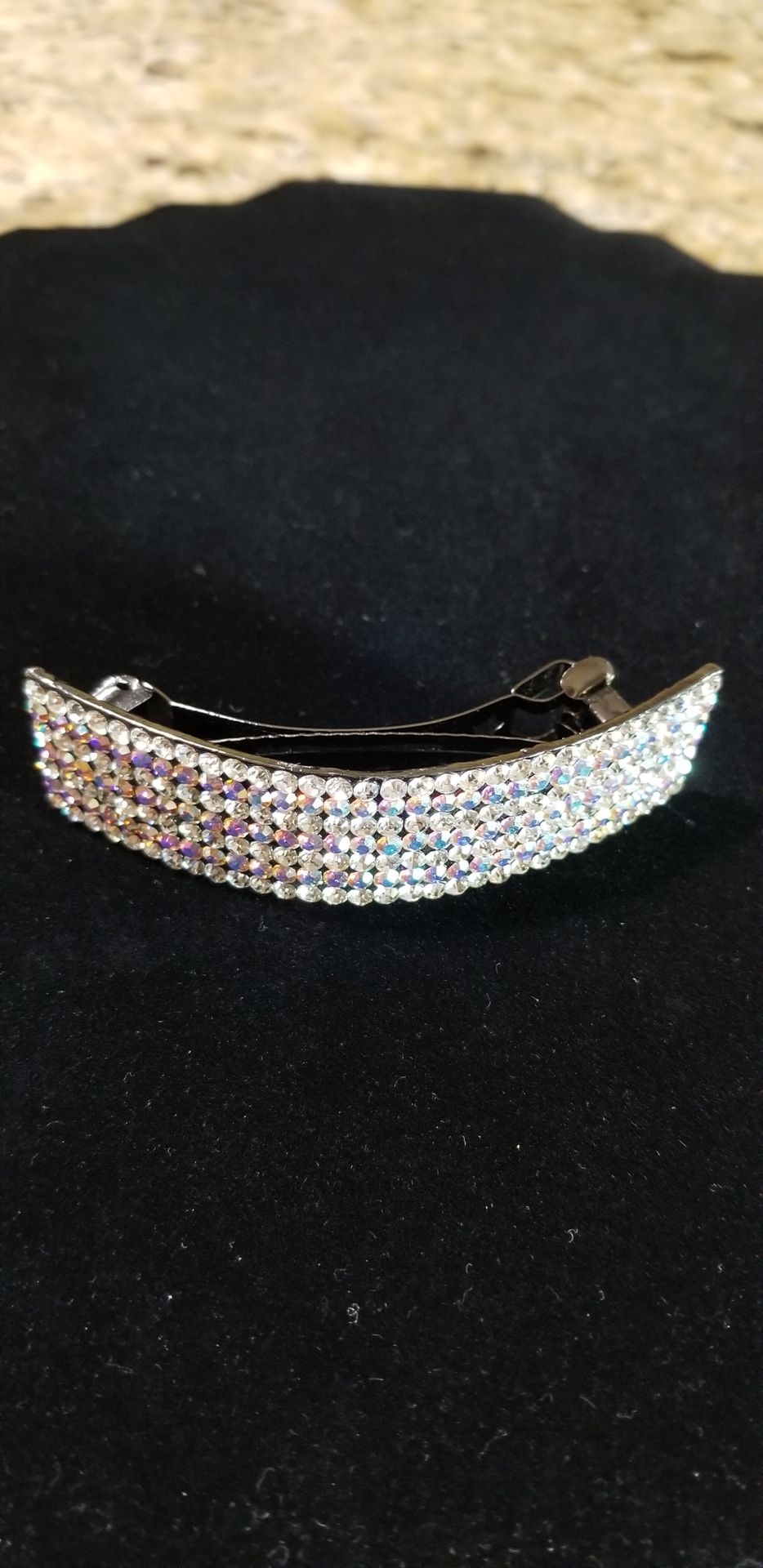 Rhinestones Snap Crystal Hair Clips Very Sturdy 4"×1"