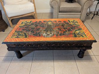 Unique Painted Wood Coffee Table