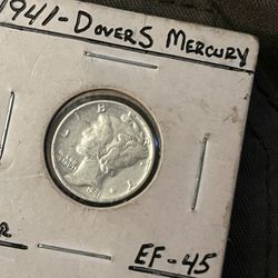 1942 s mercury dime with star error and also has solid bans on the columns on obverse side Thumbnail