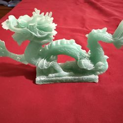 Green Frosted Dragon Statue