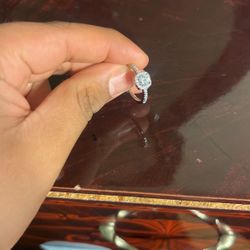 Moissanite Square Halo Ring
