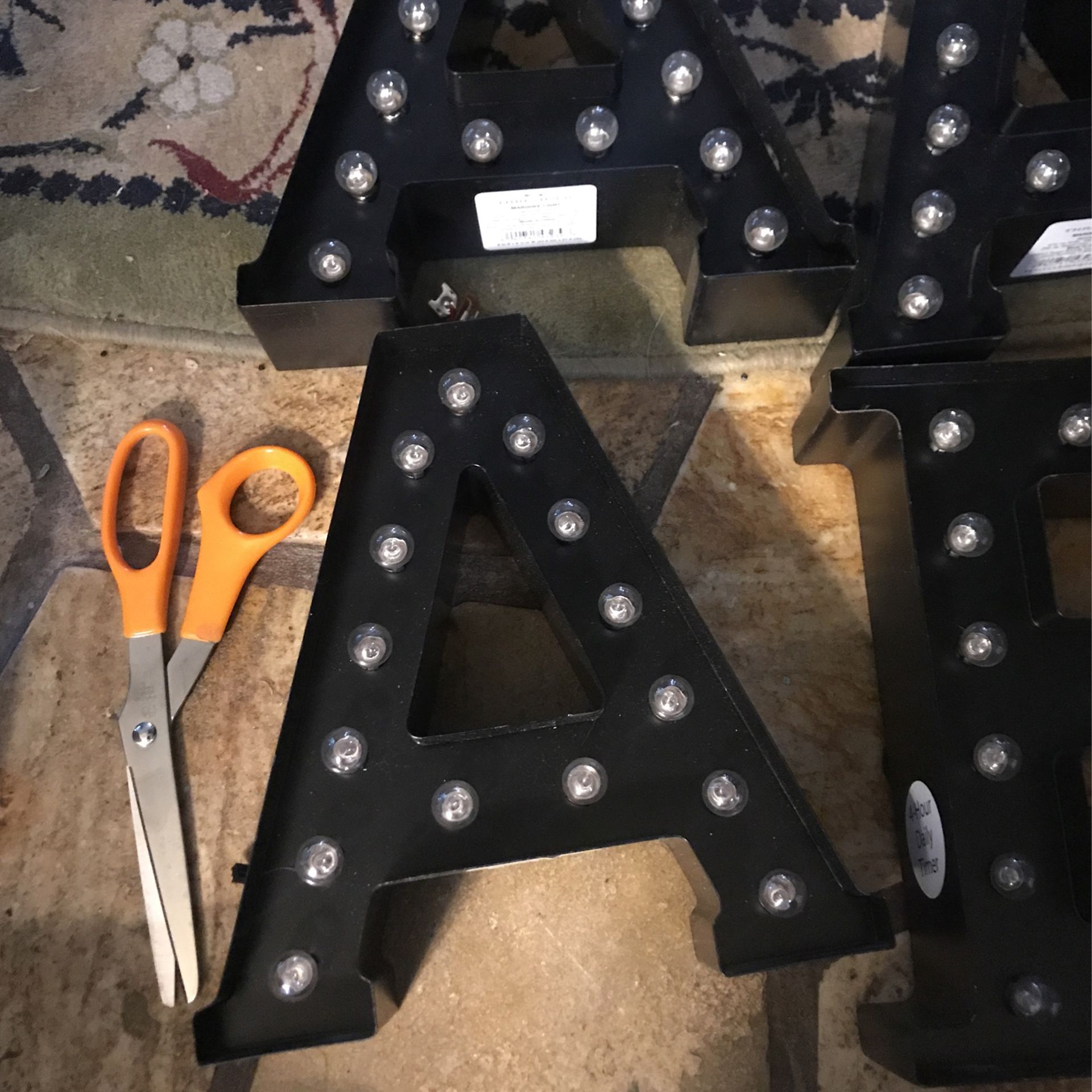 Metal Letters A, B, D, E