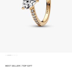 Double Heart Sparkling Ring 14k gold plating