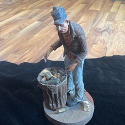 Garbage Man Statue By Artist Micheal Garman 1977 Mint Shape Very Unique And Rare 100.00