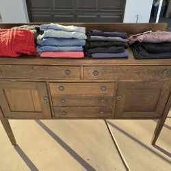 Beautiful Oak Antique Sideboard Or Dresser- Made By Leavens Company Early 1900S