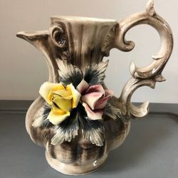 Vintage Capodimonte Vase (9.5” tall)