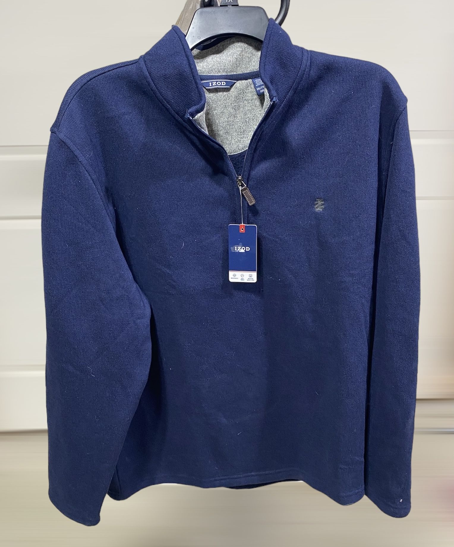IZOD 1/4 Zip Pullover Sweater Navy Blue Size XXL - NWT