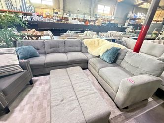 Grey fabric sectional from Costco