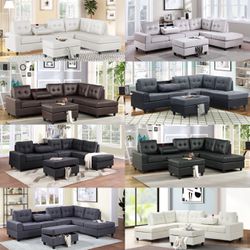 New Sectionals With Storage Ottoman And Free Delivery