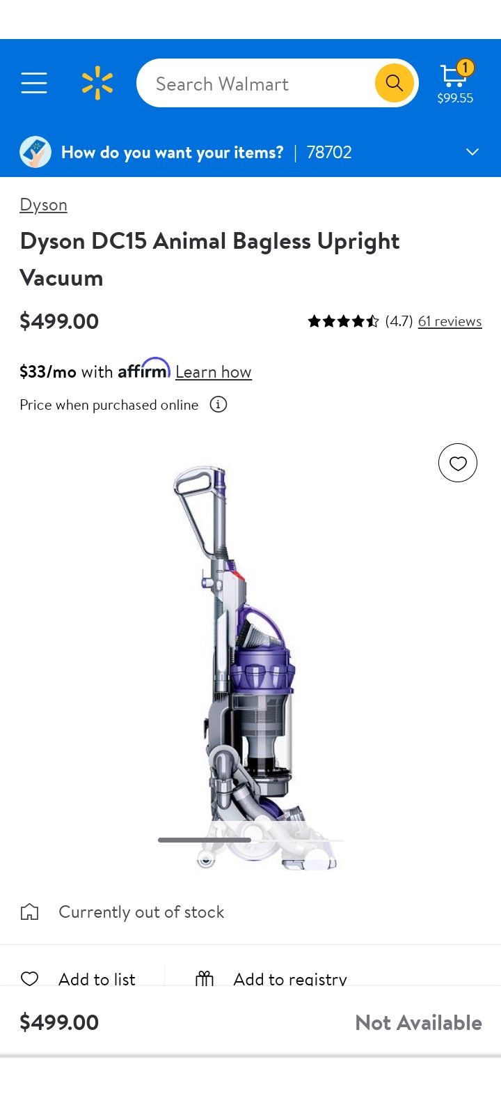 Dyson DC15 Animal Bagless Upright Vacuum