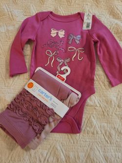 Baby Girl and bows 3 pc outfit