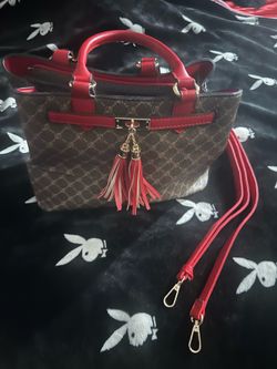 Red leather purse