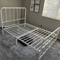 White Full Size Bed Frame 