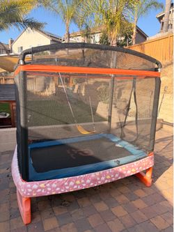Trampoline with swing.