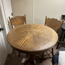 Oak High Top Table W/4 Chairs 