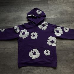 Purple Denim Tear Hoodie M 