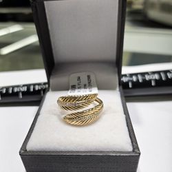 14k Feather Ring 