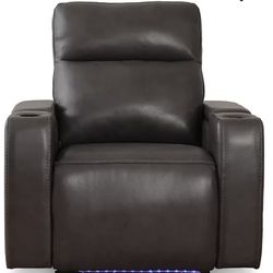 Leather power recliner
