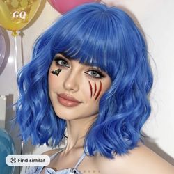 Blue Short Wig 