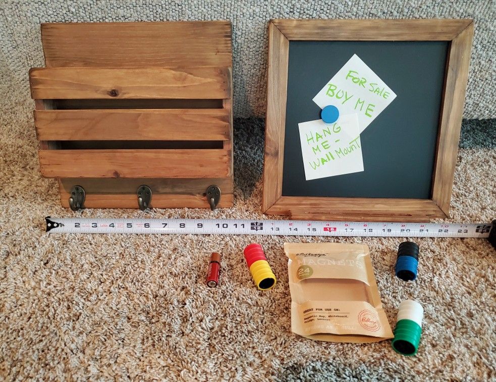 Rustic office storage/organizer bundle, mail slot/ magnetic chalkboard!