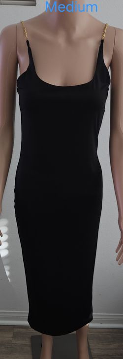 Golden Straps Black Dress