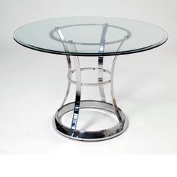 Stainless Steel & Glass Dining Table