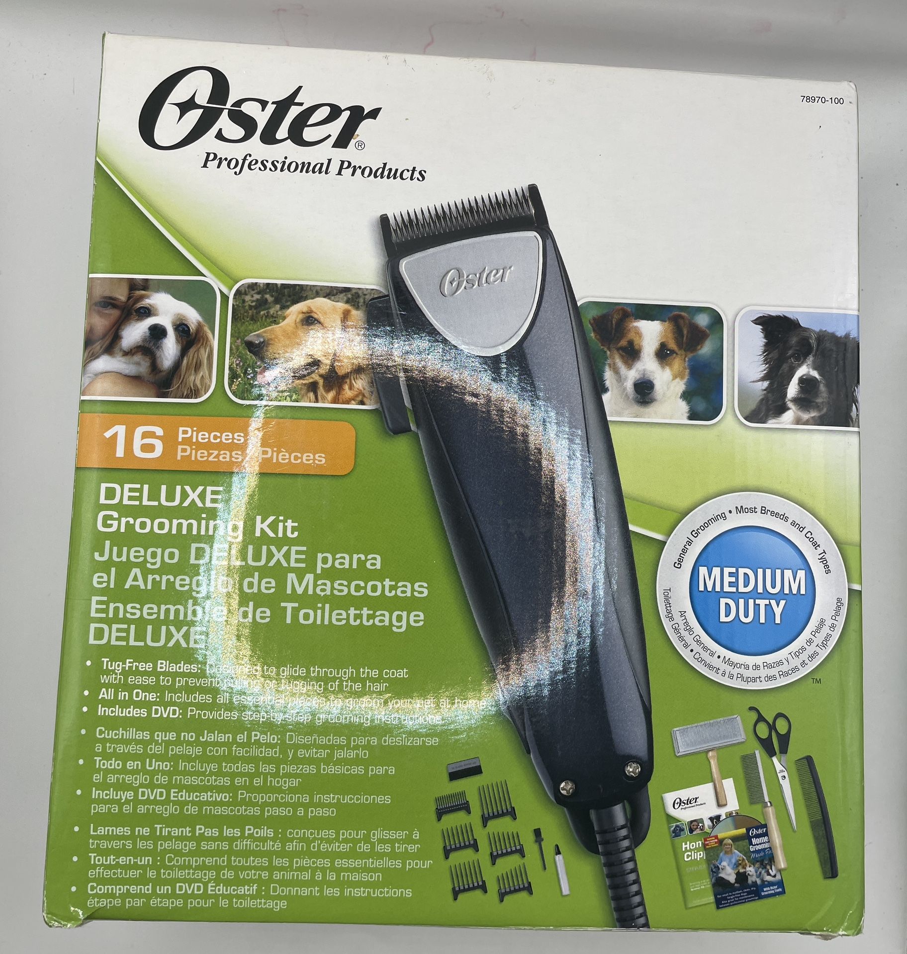OSTER Medium Duty 16 Pc Deluxe Grooming Kit- Open Box