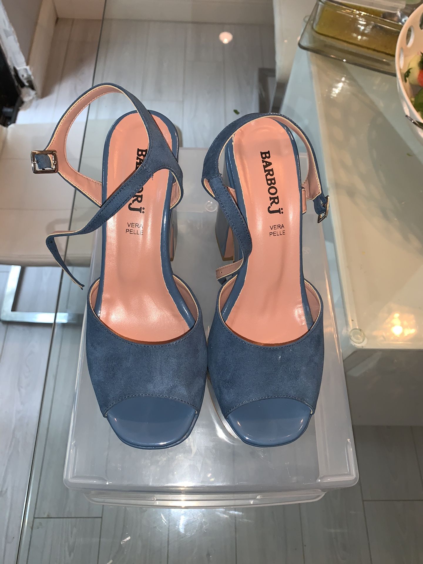 Blue platform sandals-shoes $5