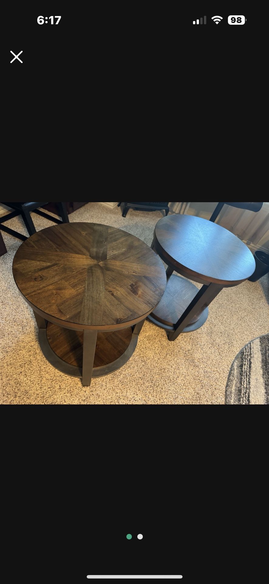 Coffee Table Set ( Large Coffee Table And Two End Tables)