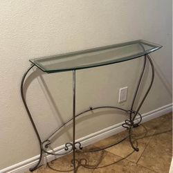Entry Table Wrought Iron And Glass