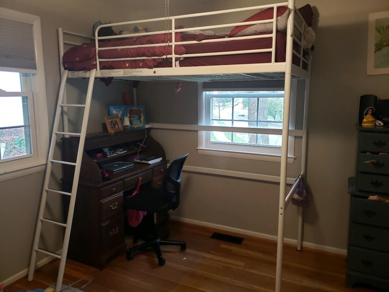 Loft "bunk" bed frame (desk and matress not included)