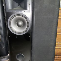 pair of Klipsch speakers
