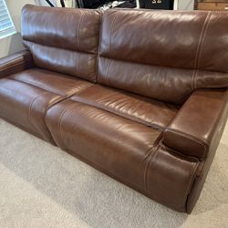 Oslo 3 Power Sofa In Brown Leather