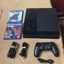 Sony PlayStation 4 CUH-1115A 500GB Black Console w/One Controller Cords 2 Games