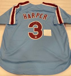 Bryce Harper Signed Autographed Philadelphia Phillies Custom Jersey With ACA COA