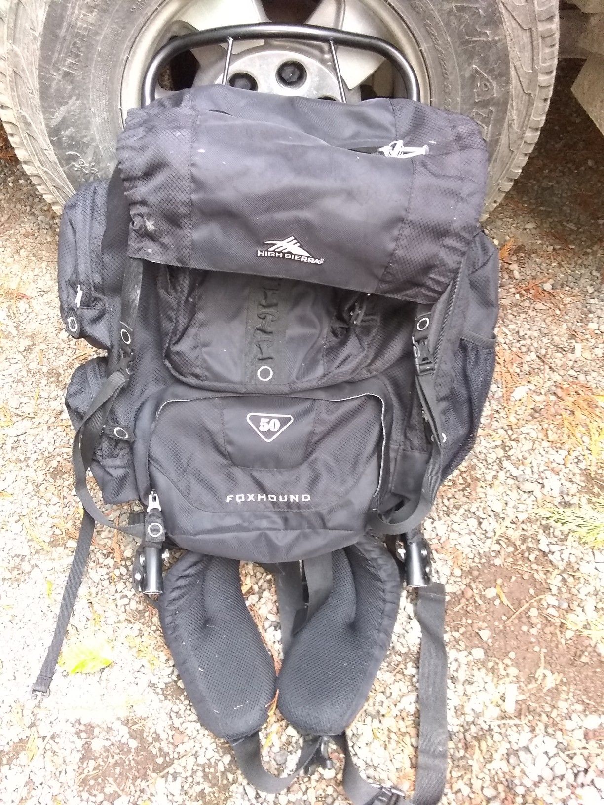 High Sierra foxhound 50 large external frame hiking camping backpack bag