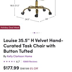 Brown + Gold Velvet Chair