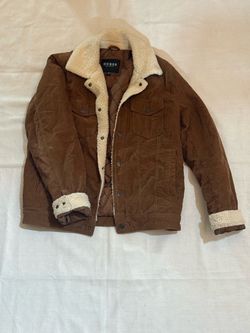 Guess Los Angeles Brown Corduroy Sherpa Jacket