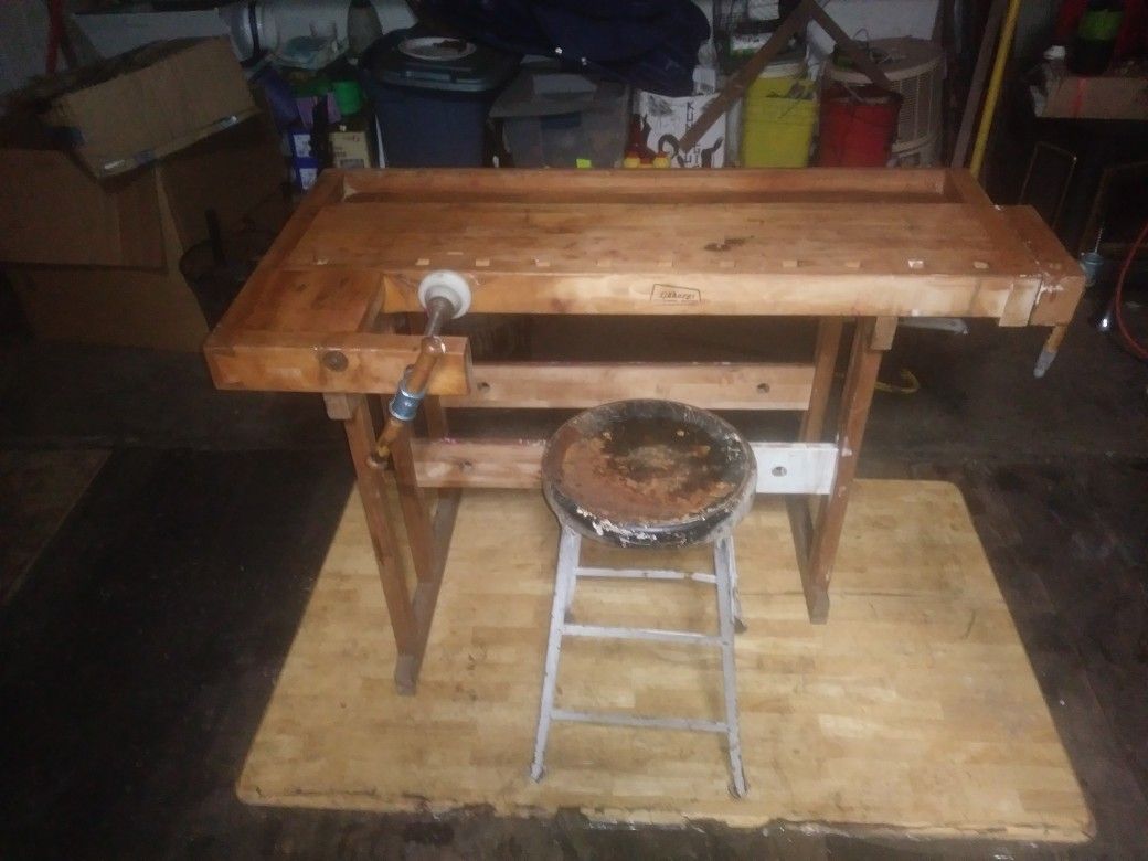 Workbench with stool