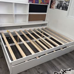 Full Bed Frame with Twin Trundle
