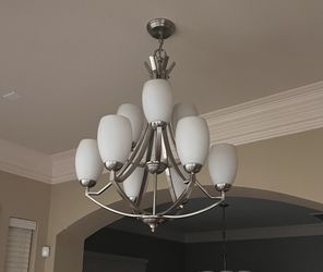 Elegant Brushed Nickel Chandelier