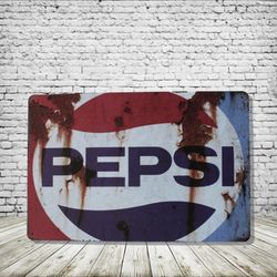 Pepsi Vintage Style Antique Collectible Tin Metal Sign Wall Decor
