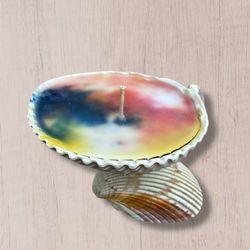 Tie-Dye Seashell Candle