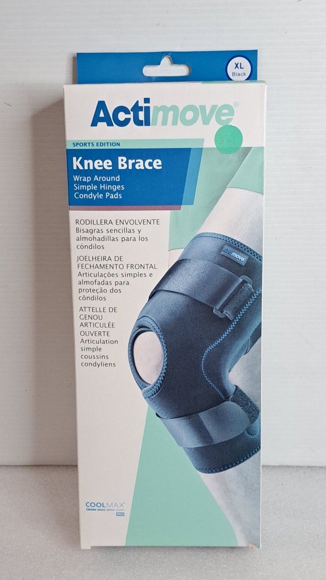 Actimove Wrap-Around Knee Brace w/ Polycentric Hinges & Pads Black New Many Size